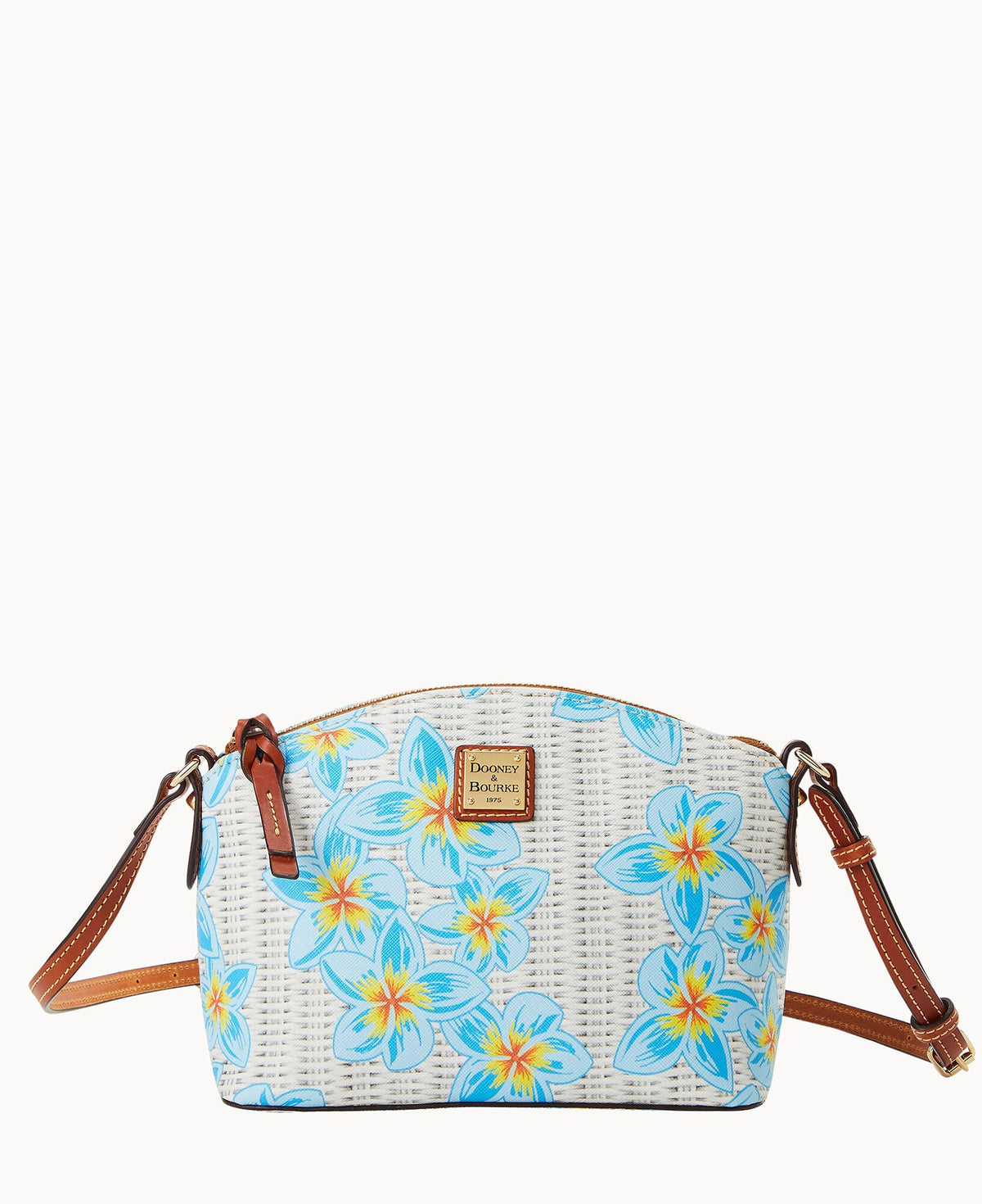 Plumeria Suki Crossbody - Sky Blue White