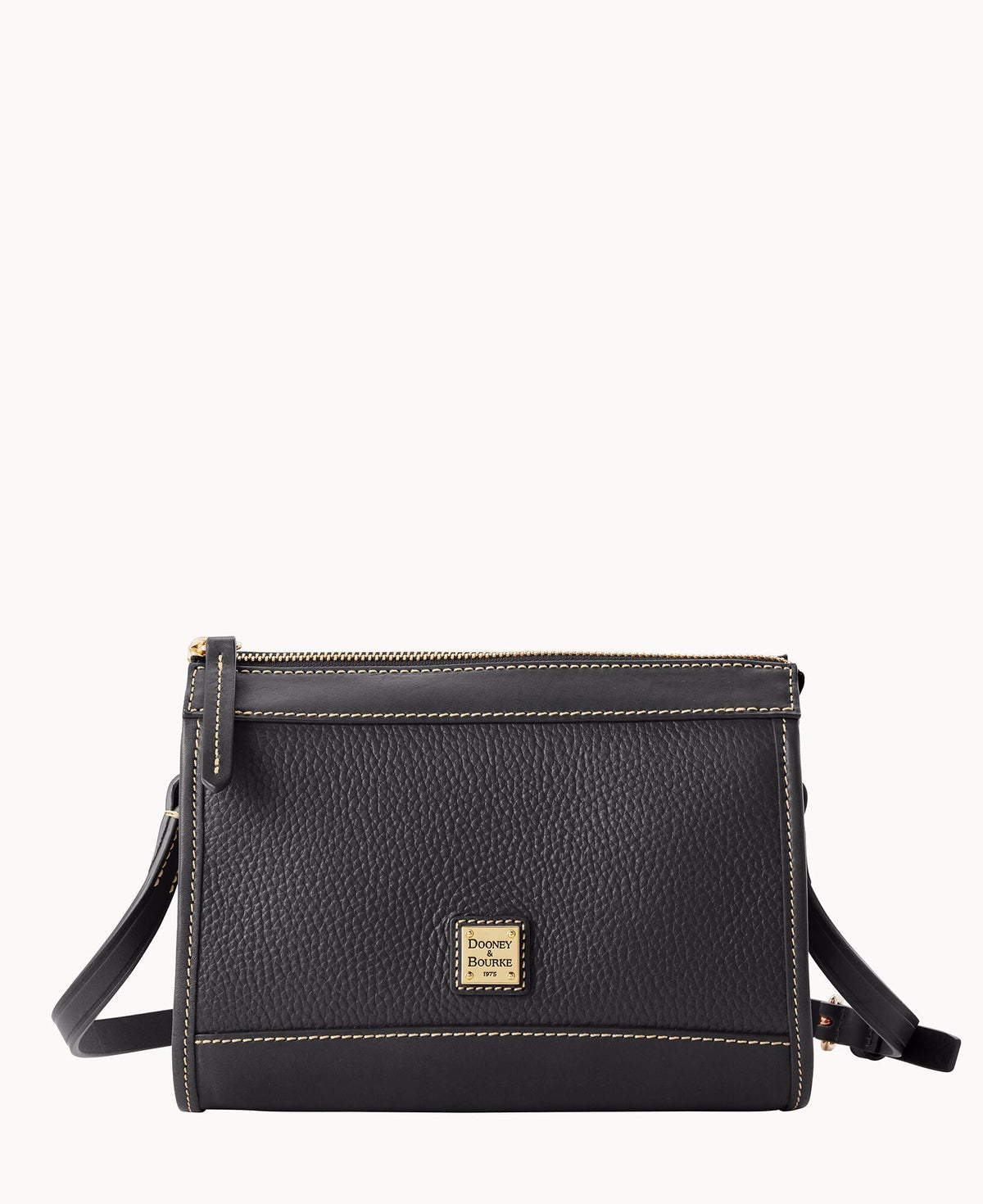 Pebble Grain Zip Crossbody - Black Black