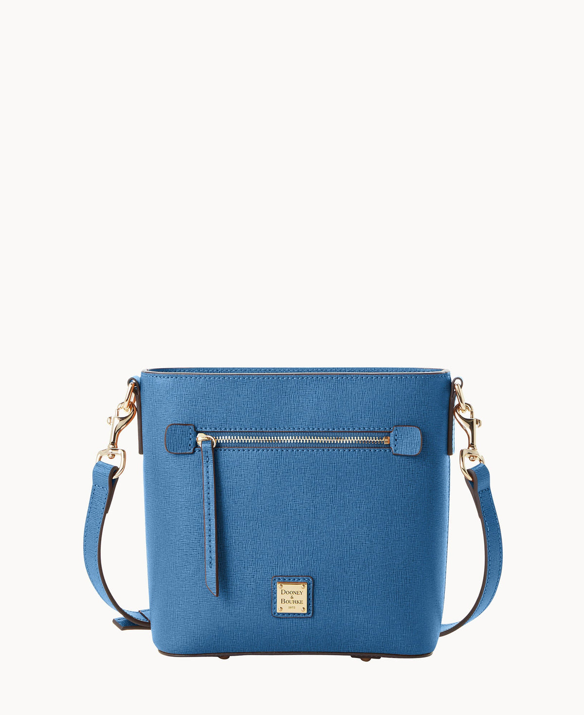 Saffiano Small Zip Crossbody - Denim