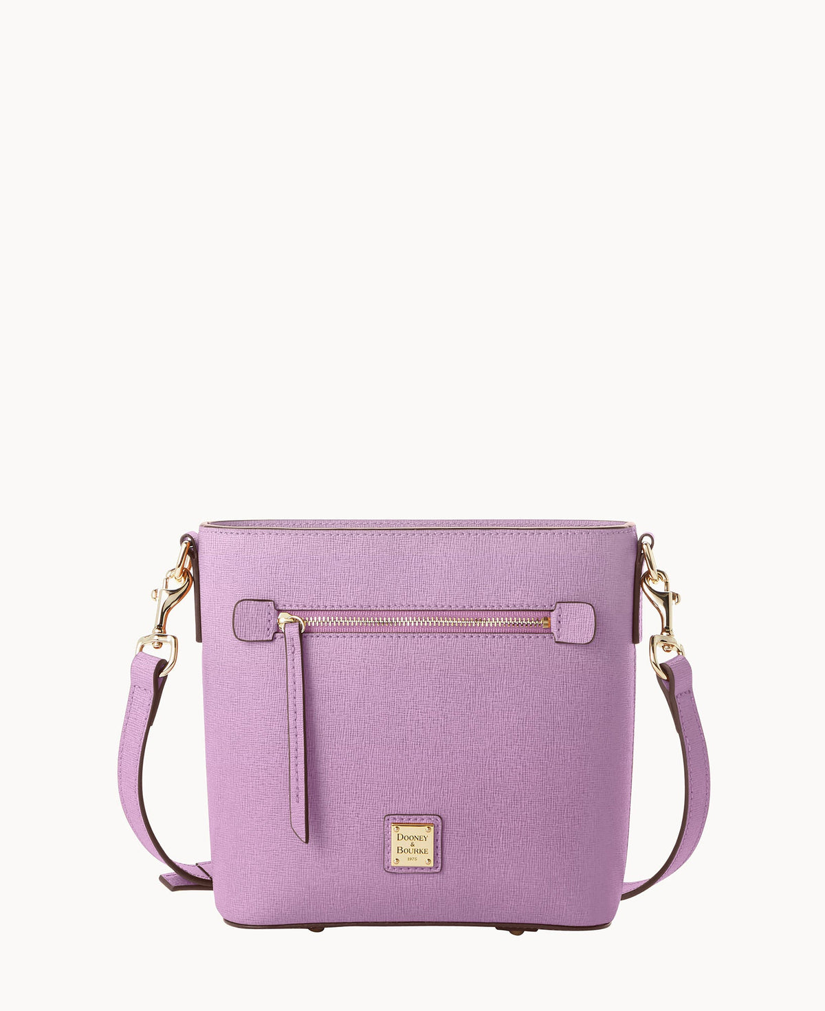 Saffiano Small Zip Crossbody - Light Mauve