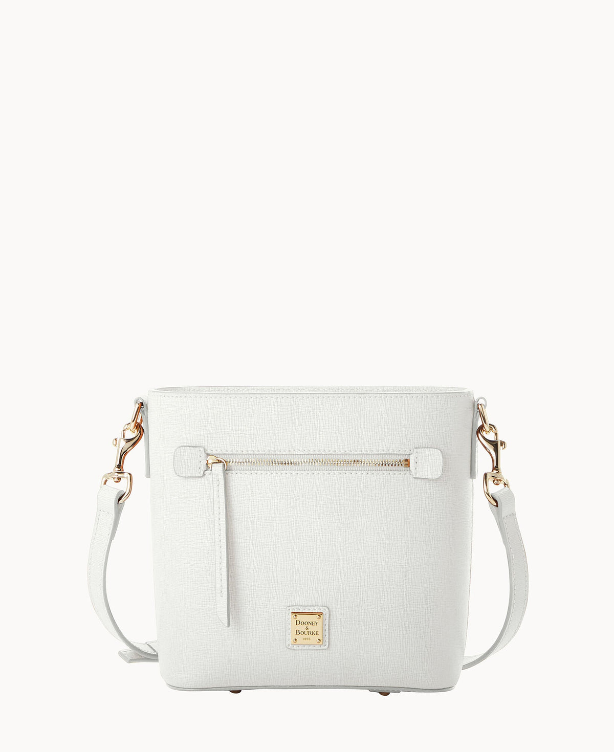 Saffiano Small Zip Crossbody - Off White