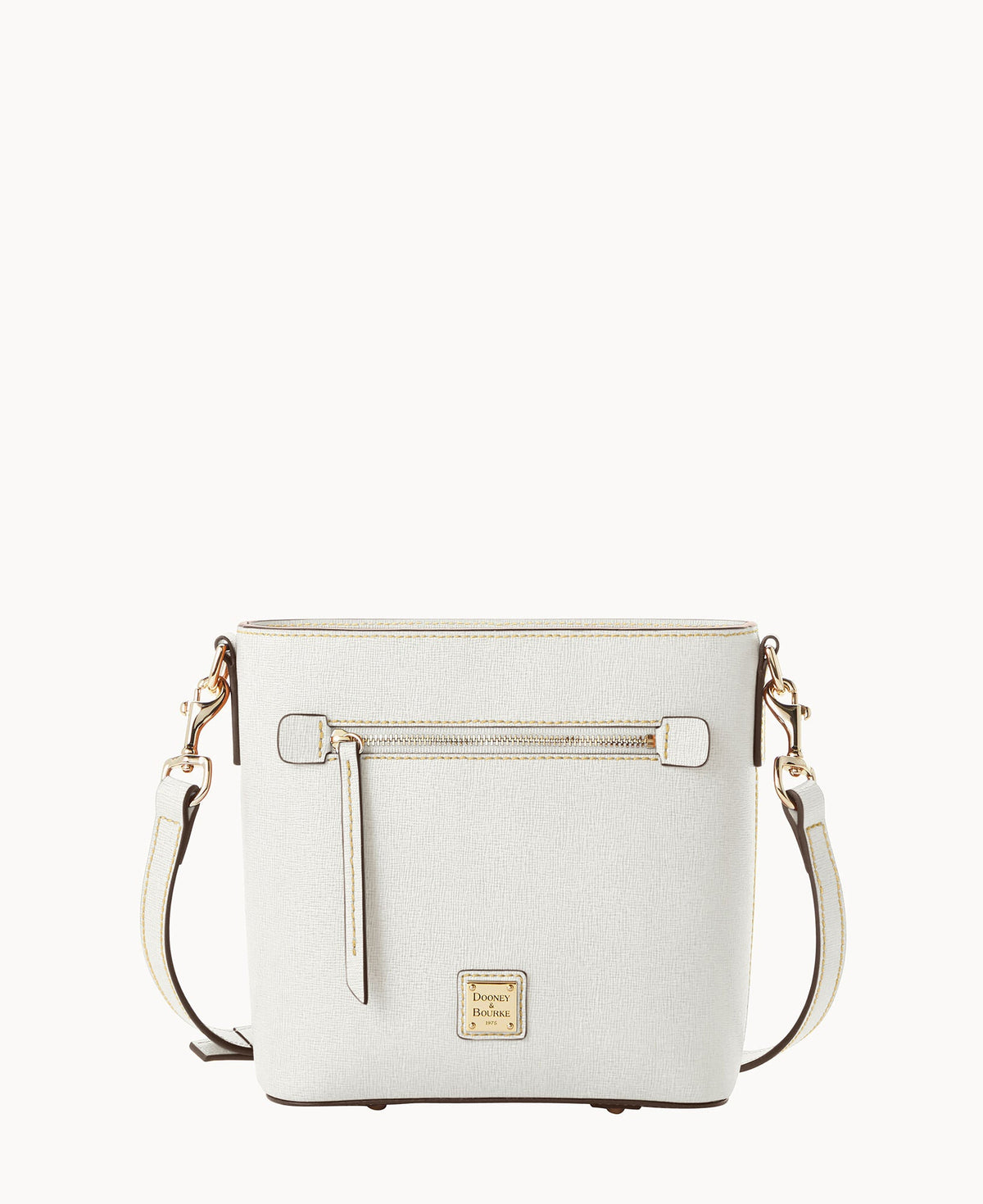 Saffiano Small Zip Crossbody - White