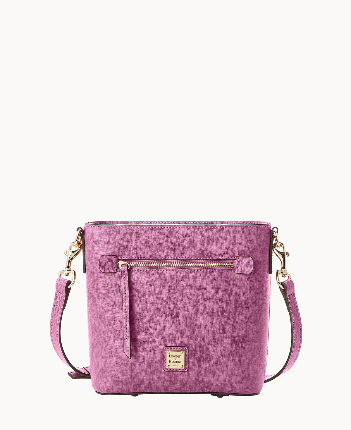 Saffiano Small Zip Crossbody - Mauve