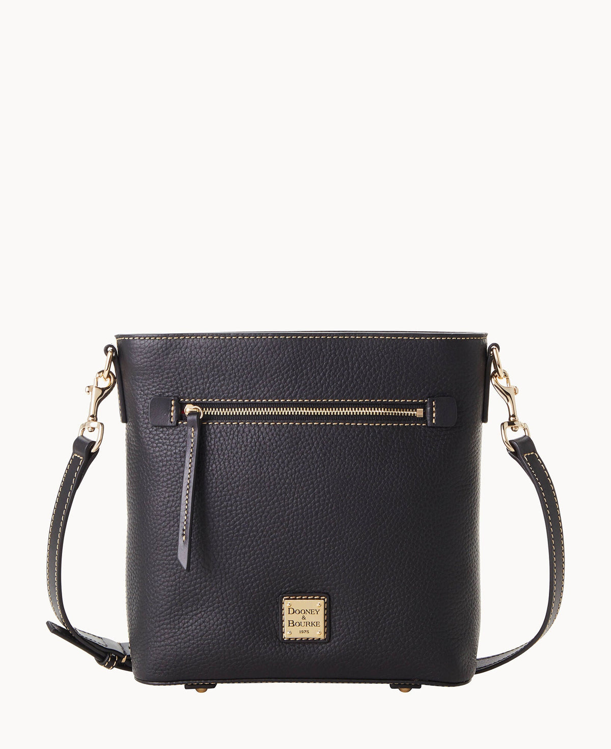 Pebble Grain Zip Crossbody - Black Black