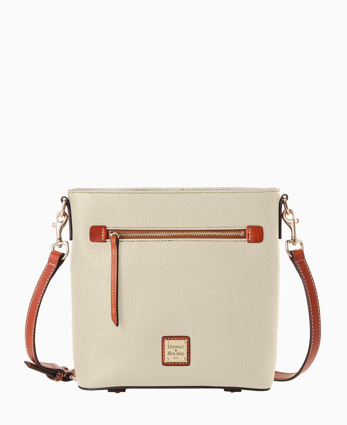 Pebble Grain Zip Crossbody - Bone