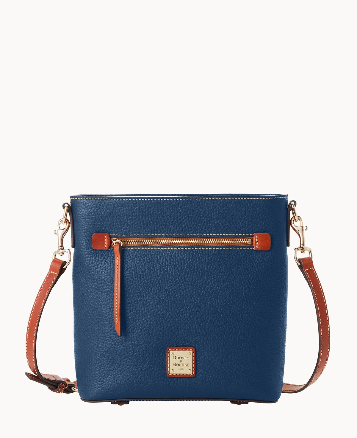 Pebble Grain Zip Crossbody - Jeans