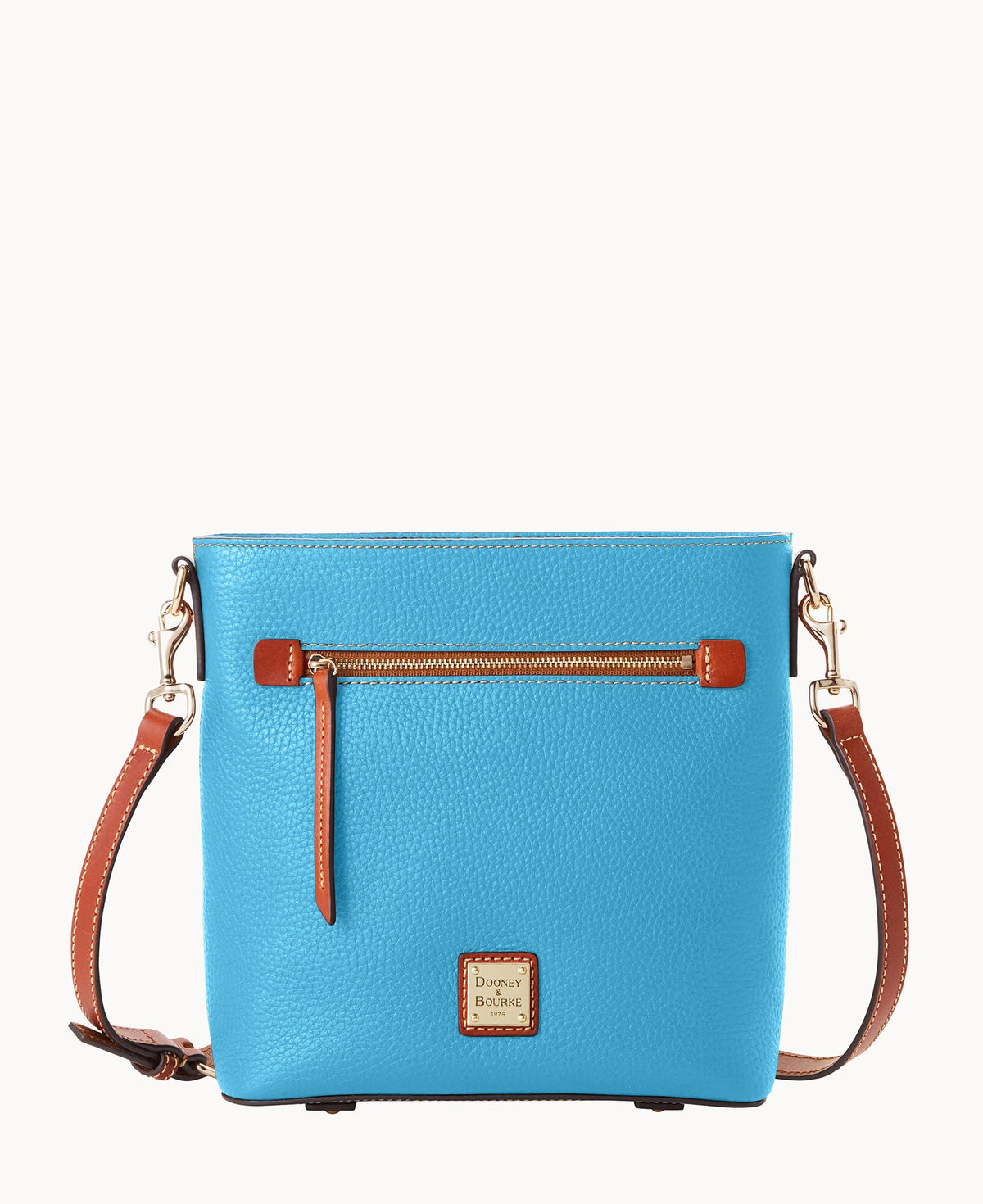 Pebble Grain Zip Crossbody - Sky Blue