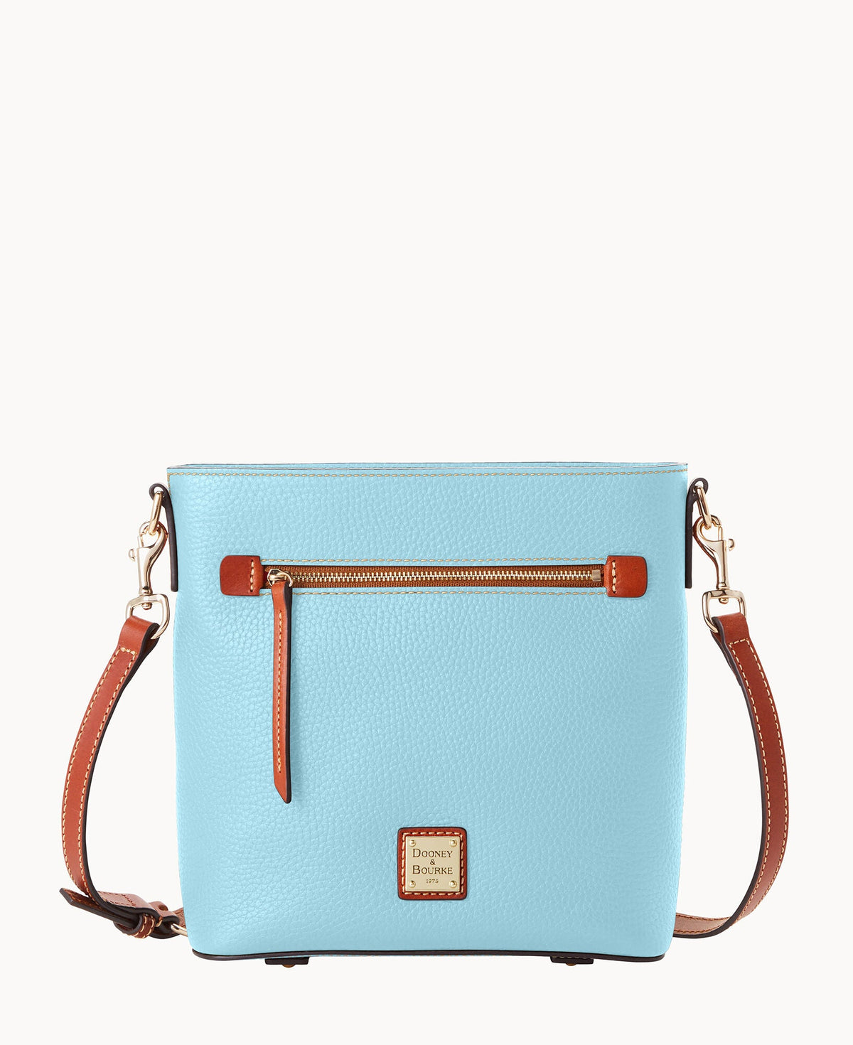 Pebble Grain Zip Crossbody - Caribbean Blue
