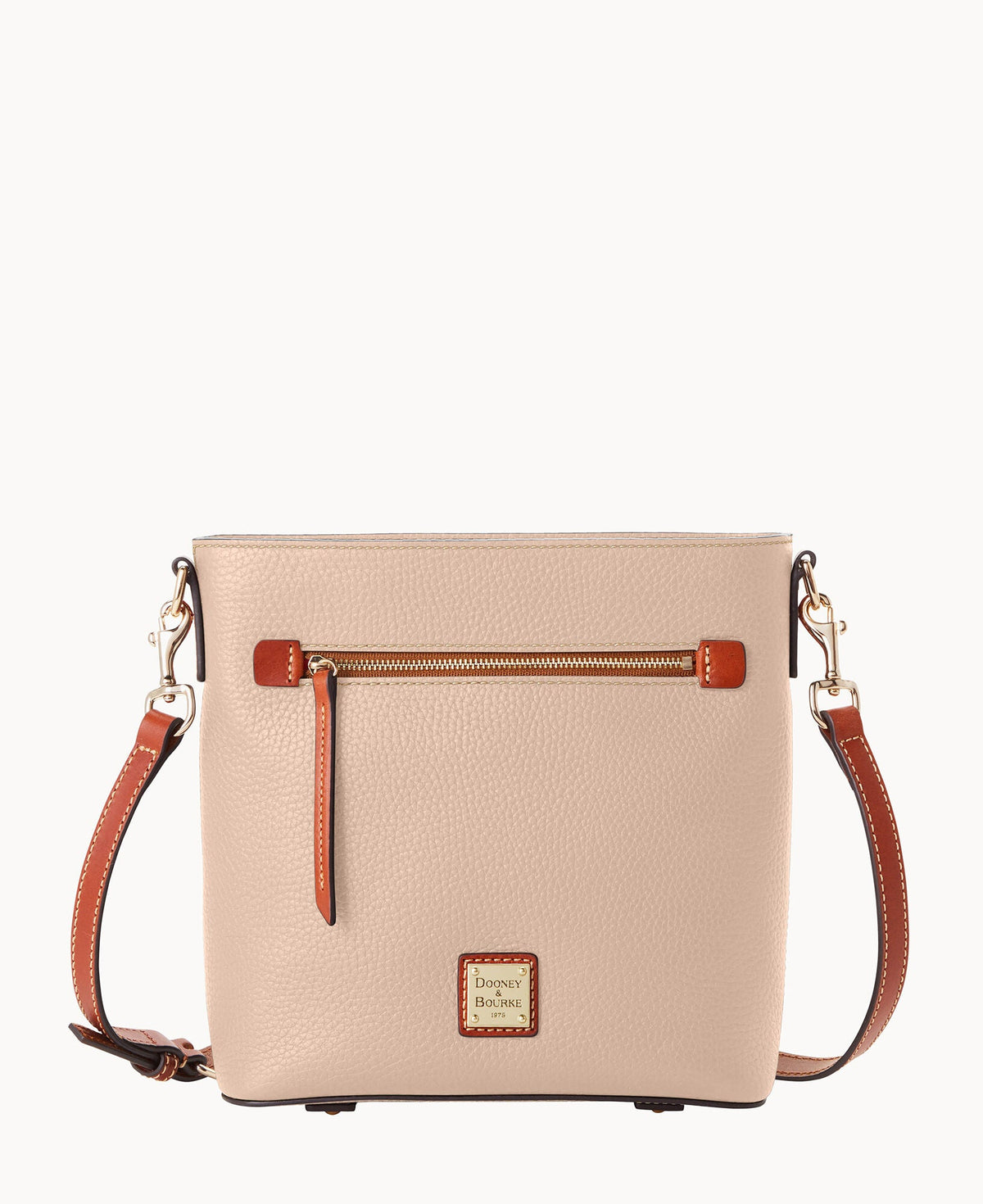 Pebble Grain Zip Crossbody - Blush