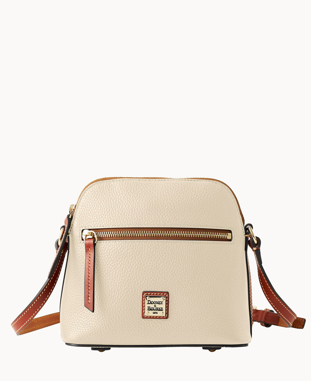 Pebble Grain Domed Crossbody - Bone