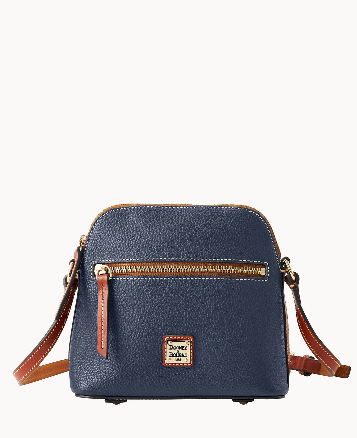 Pebble Grain Domed Crossbody - Midnight Blue