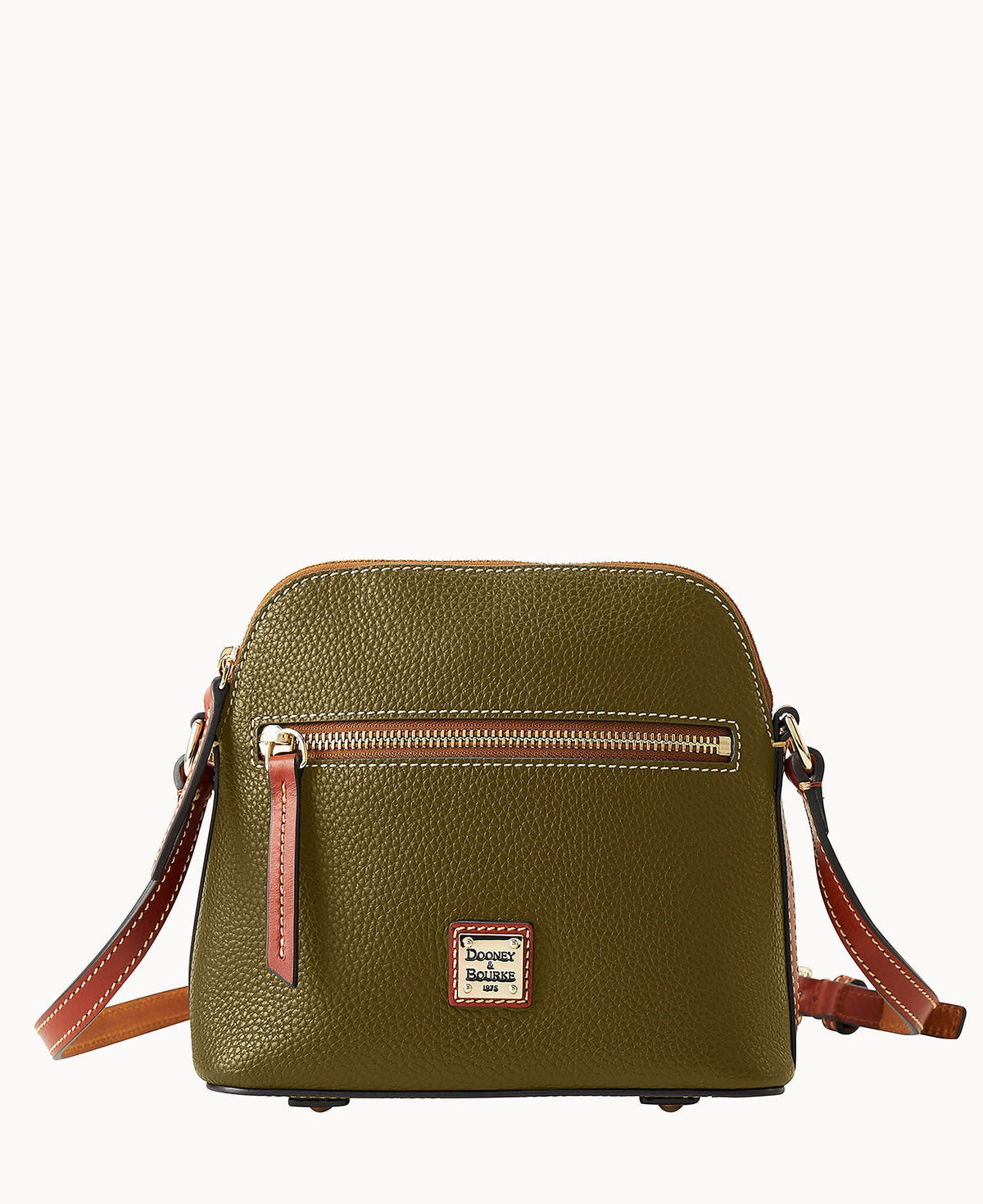 Pebble Grain Domed Crossbody - Olive