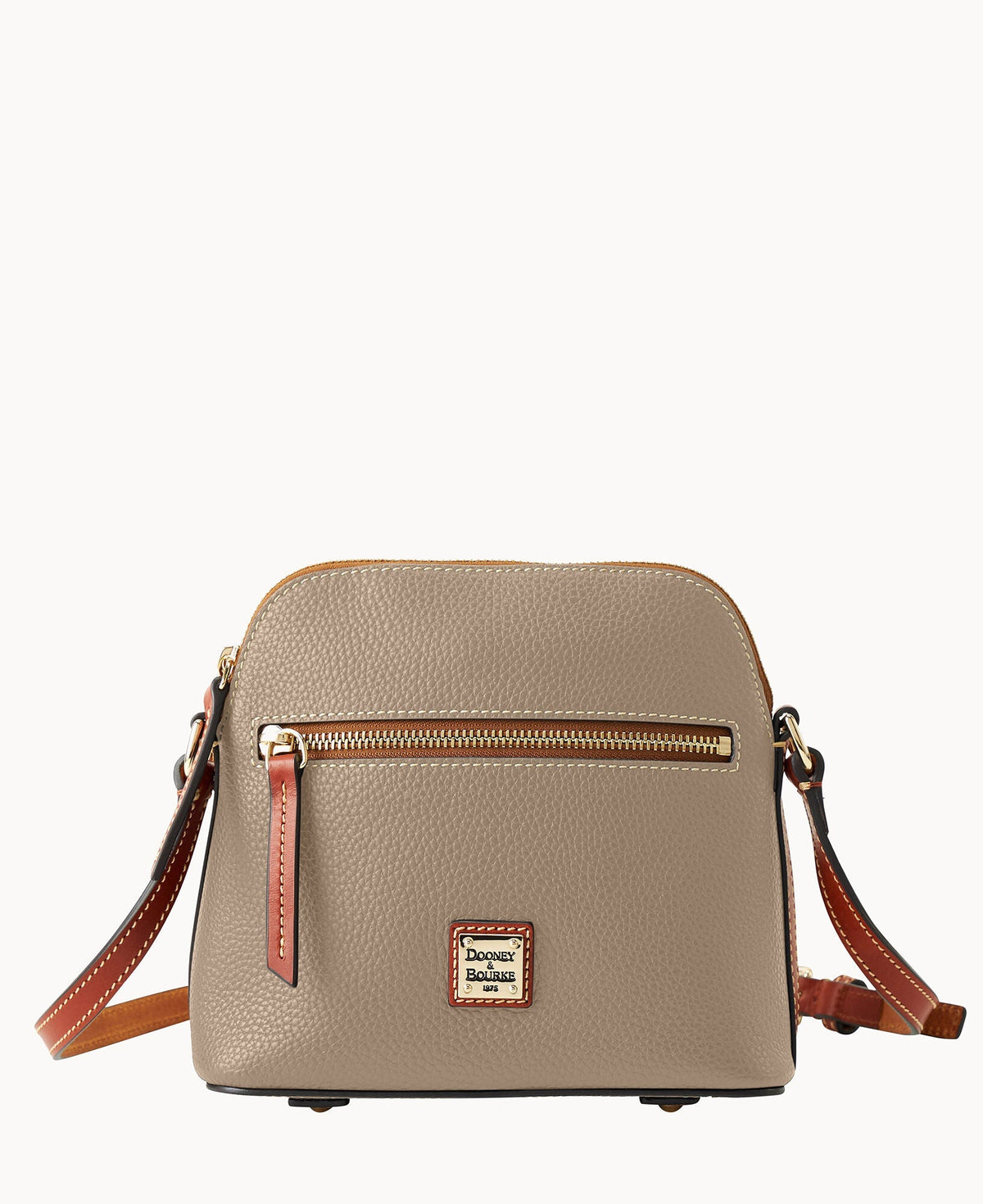 Pebble Grain Domed Crossbody - Taupe