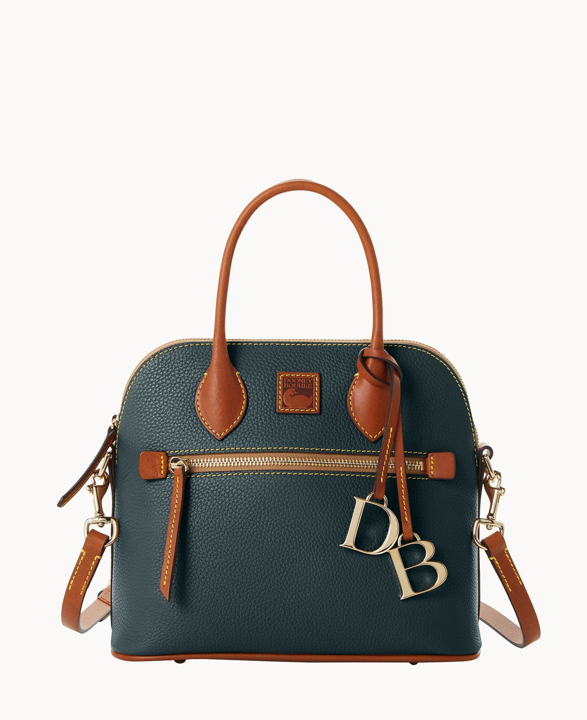 Pebble Grain Domed Satchel - Forest