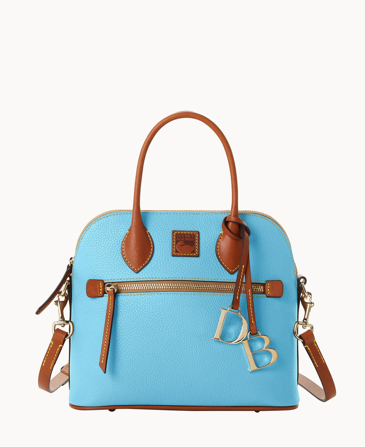Pebble Grain Domed Satchel - Sky Blue