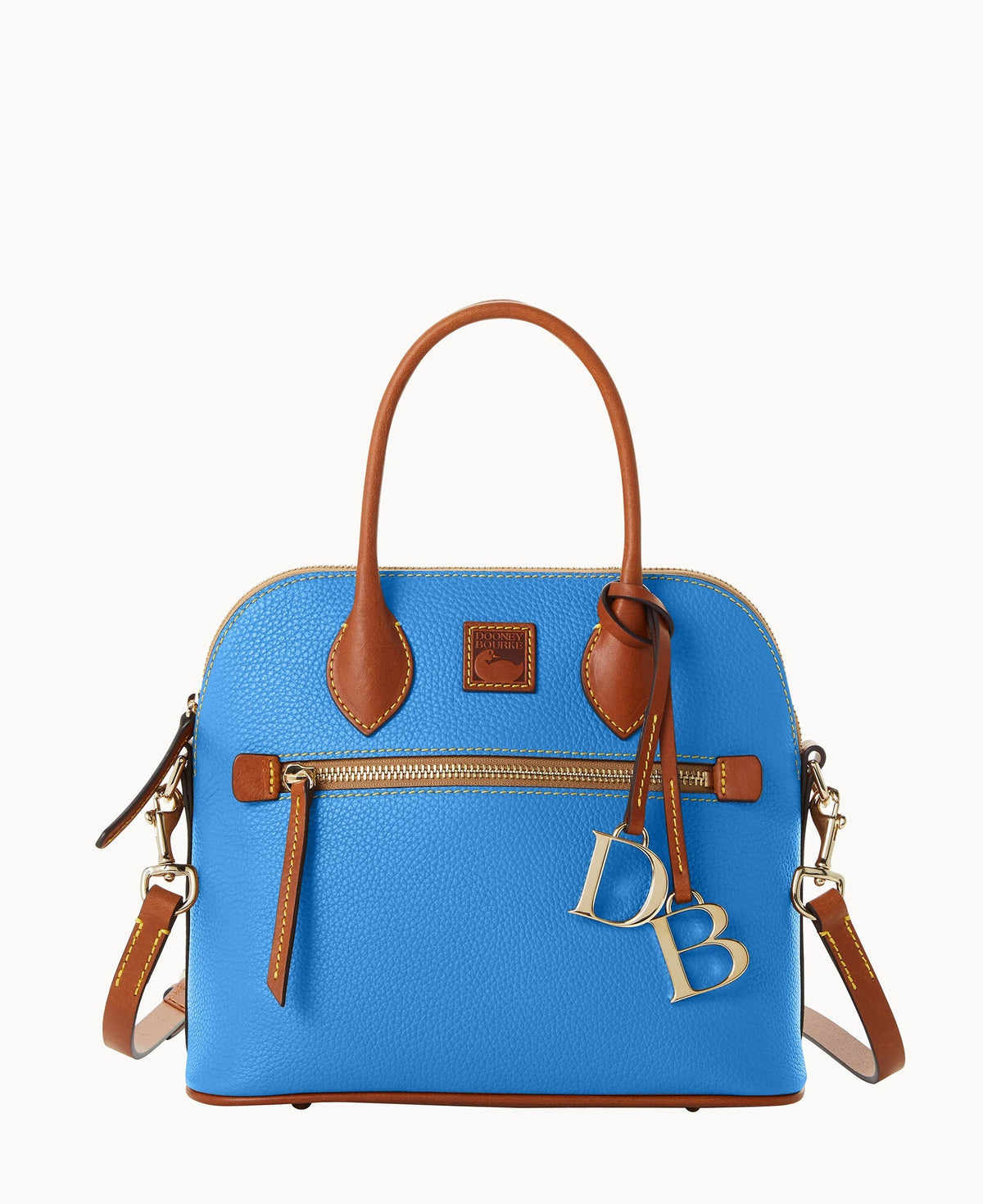 Pebble Grain Domed Satchel - Azure