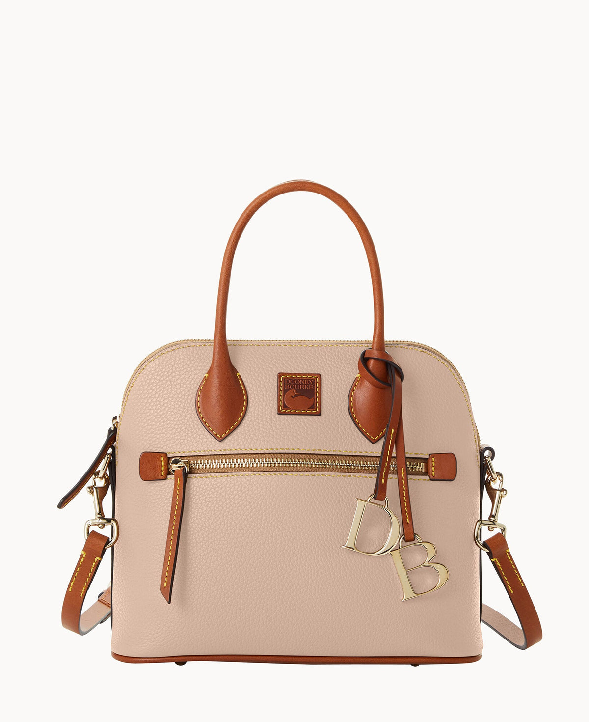 Pebble Grain Domed Satchel - Blush