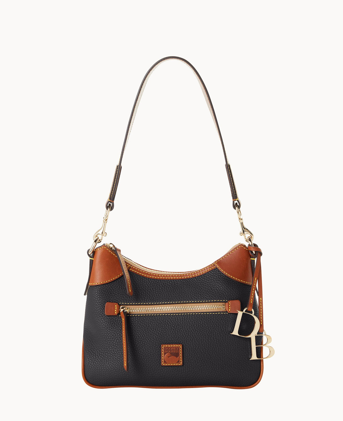Pebble Grain Small Hobo - Black