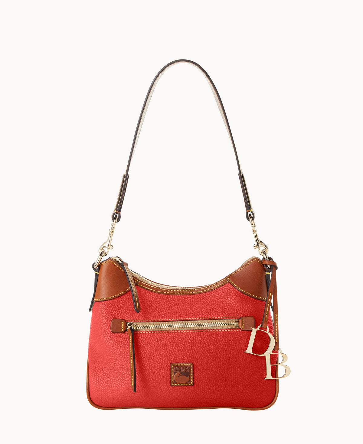 Pebble Grain Small Hobo - Red