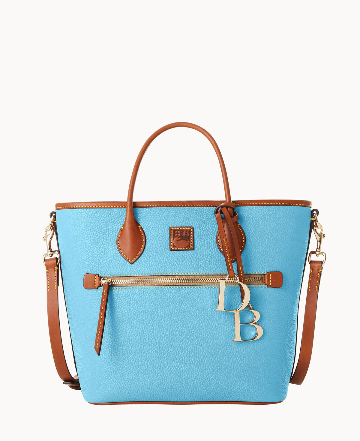 Pebble Grain Handle Tote - Sky Blue