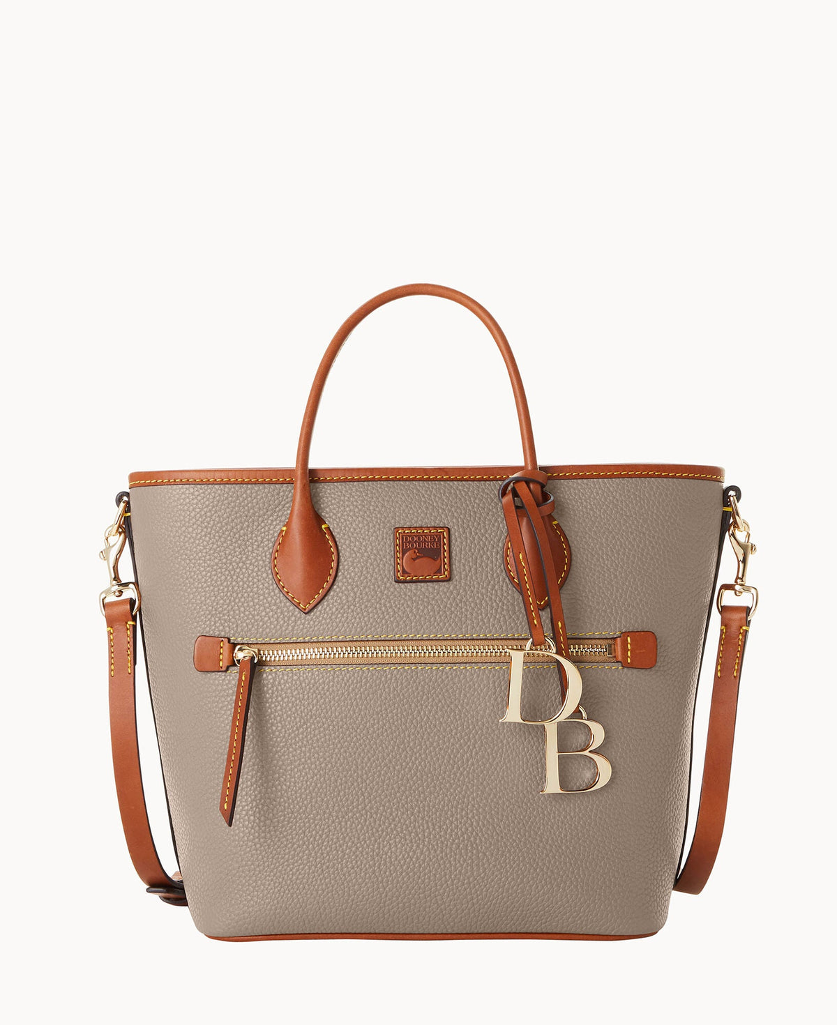 Pebble Grain Handle Tote - Taupe