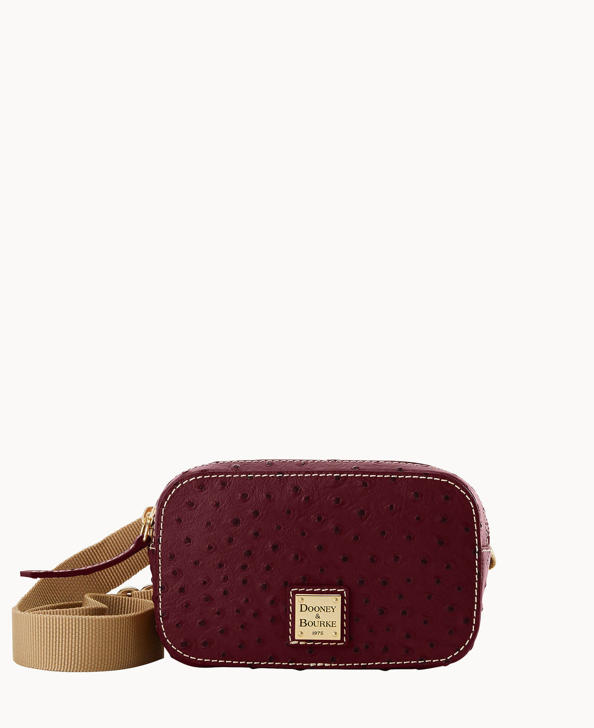 Ostrich Belt Bag - Burgundy