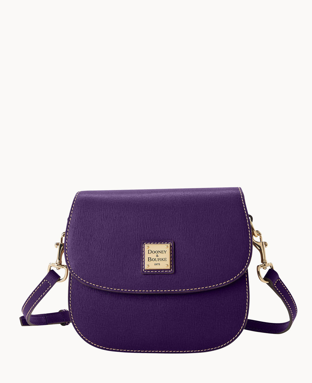 Saffiano Saddle Bag - Plum