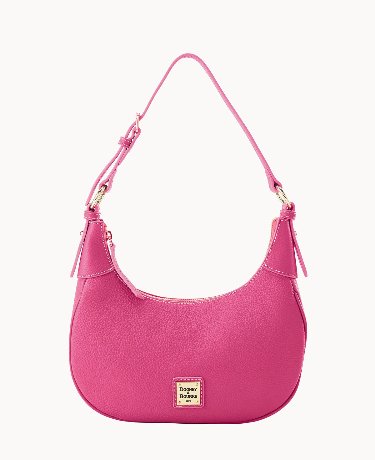 Lucca Leather Large Hobo - Fuchsia