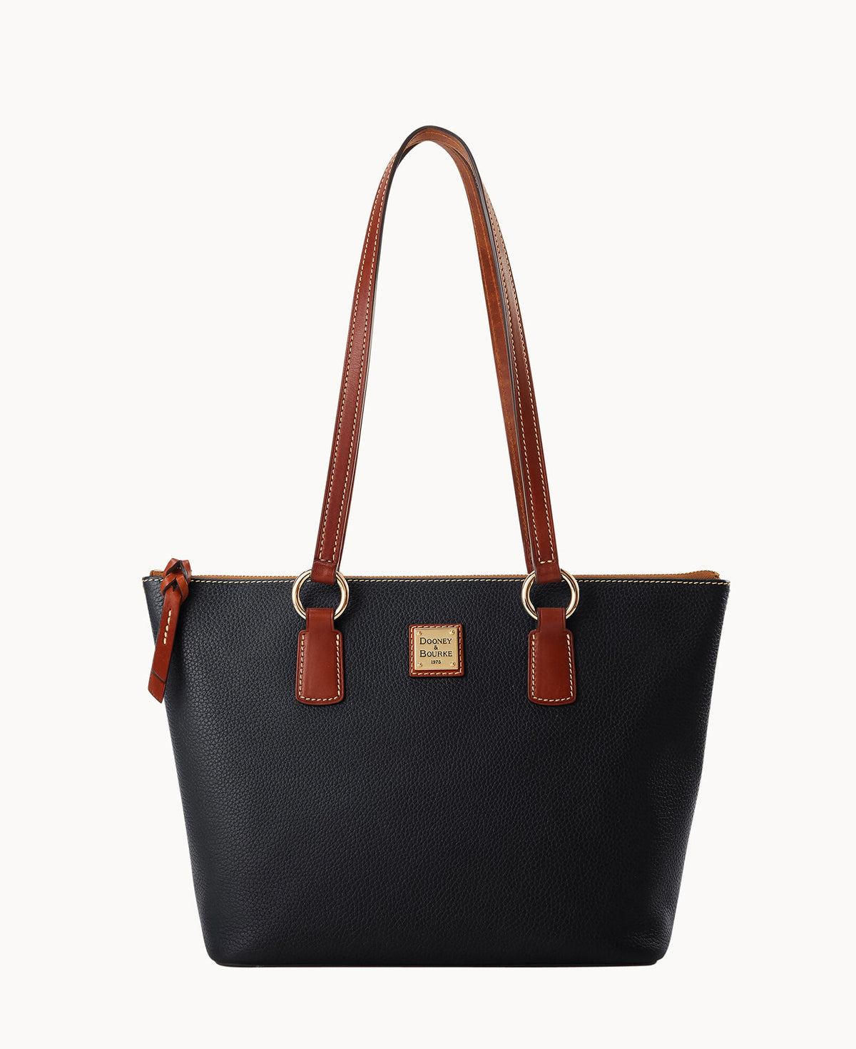 Pebble Grain Small Wren Zip Tote - Black