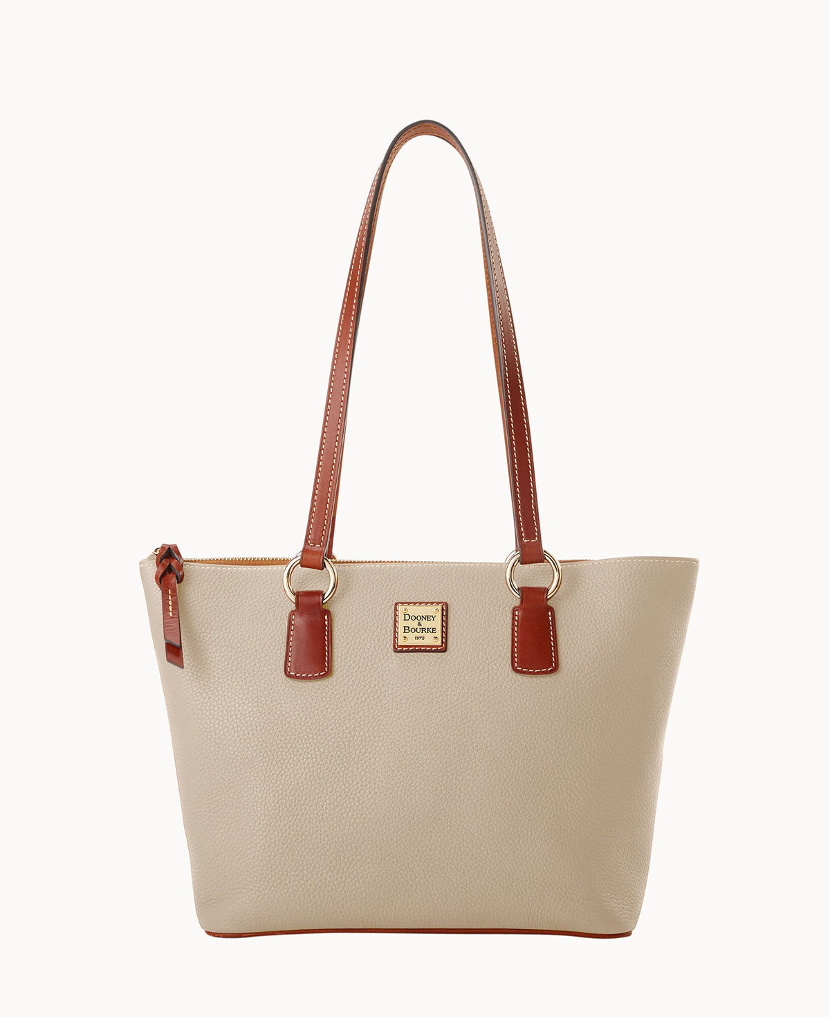 Pebble Grain Small Wren Zip Tote - Bone