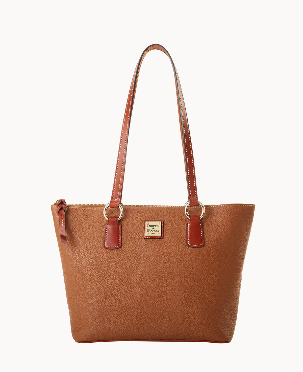 Pebble Grain Small Wren Zip Tote - Caramel