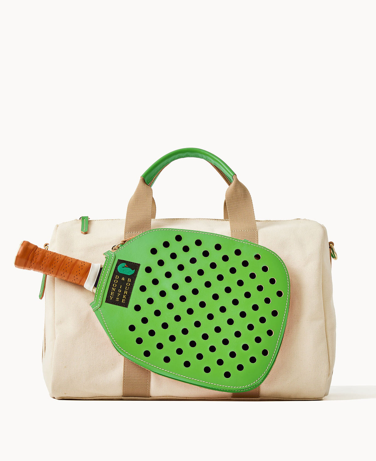 Canvas Pickleball Duffle 40 - Natural Kelly Green