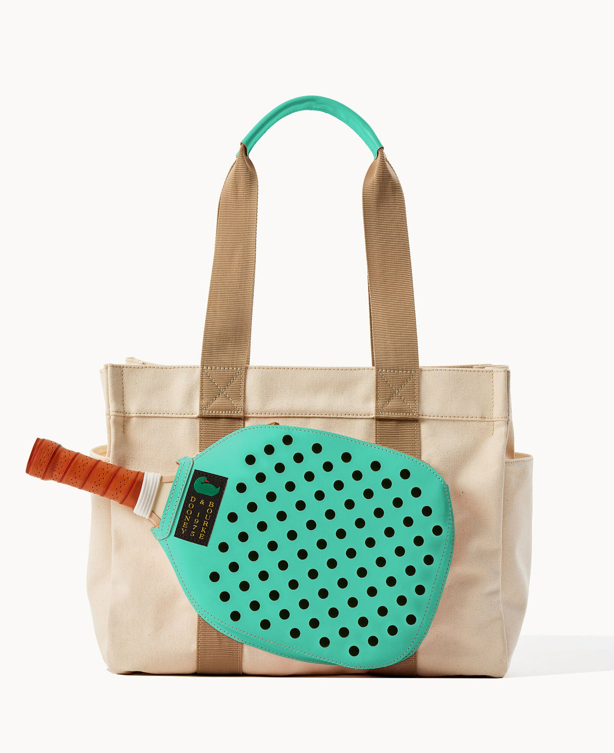Canvas Pickleball Tote 40 - Natural Aqua