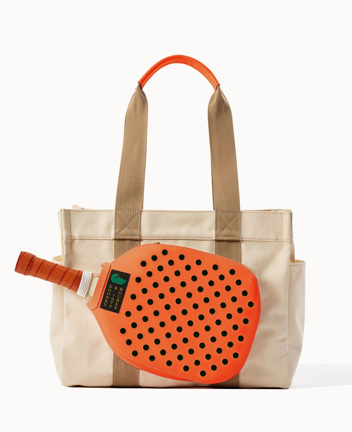 Canvas Pickleball Tote 40 - Natural Tangerine