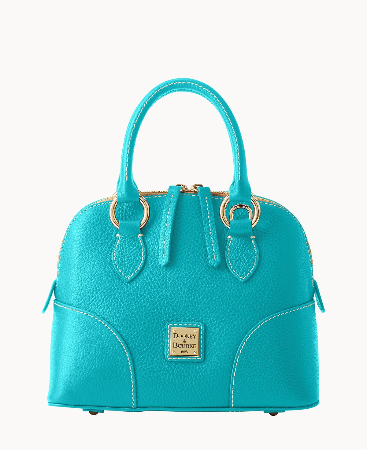 Lucca Leather Small Satchel - Aqua