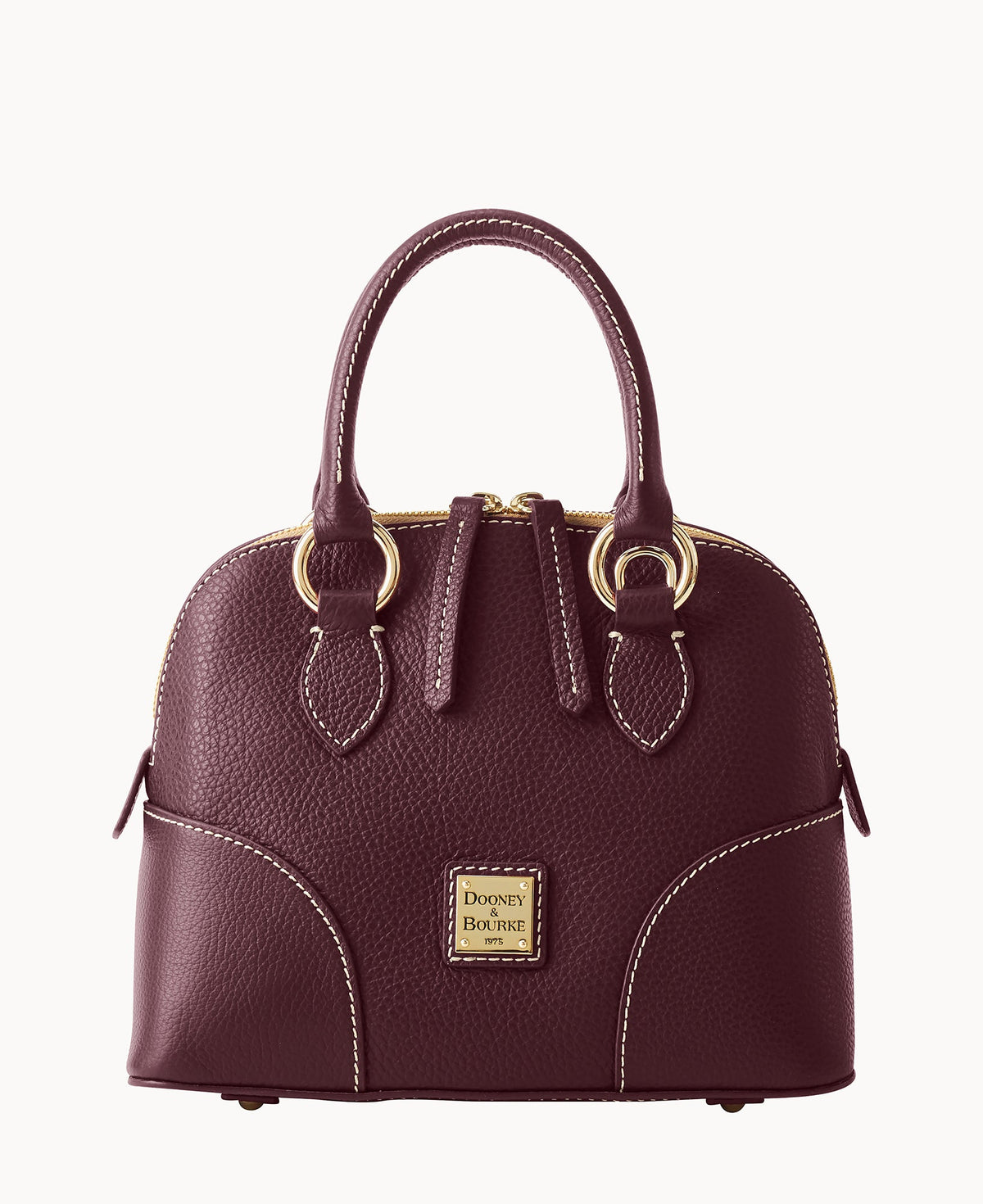 Lucca Leather Small Satchel - Bordeaux