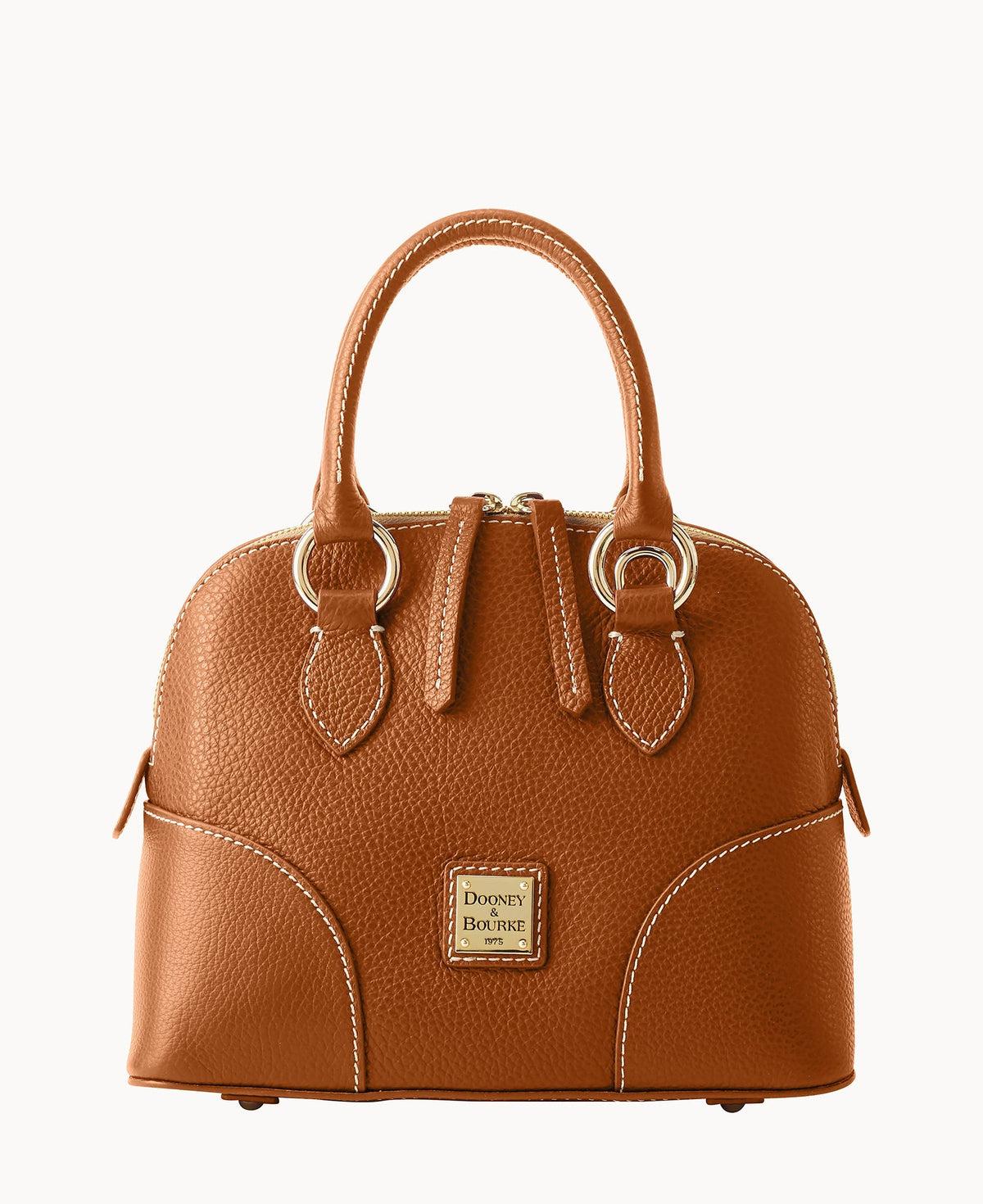 Lucca Leather Small Satchel - Caramel