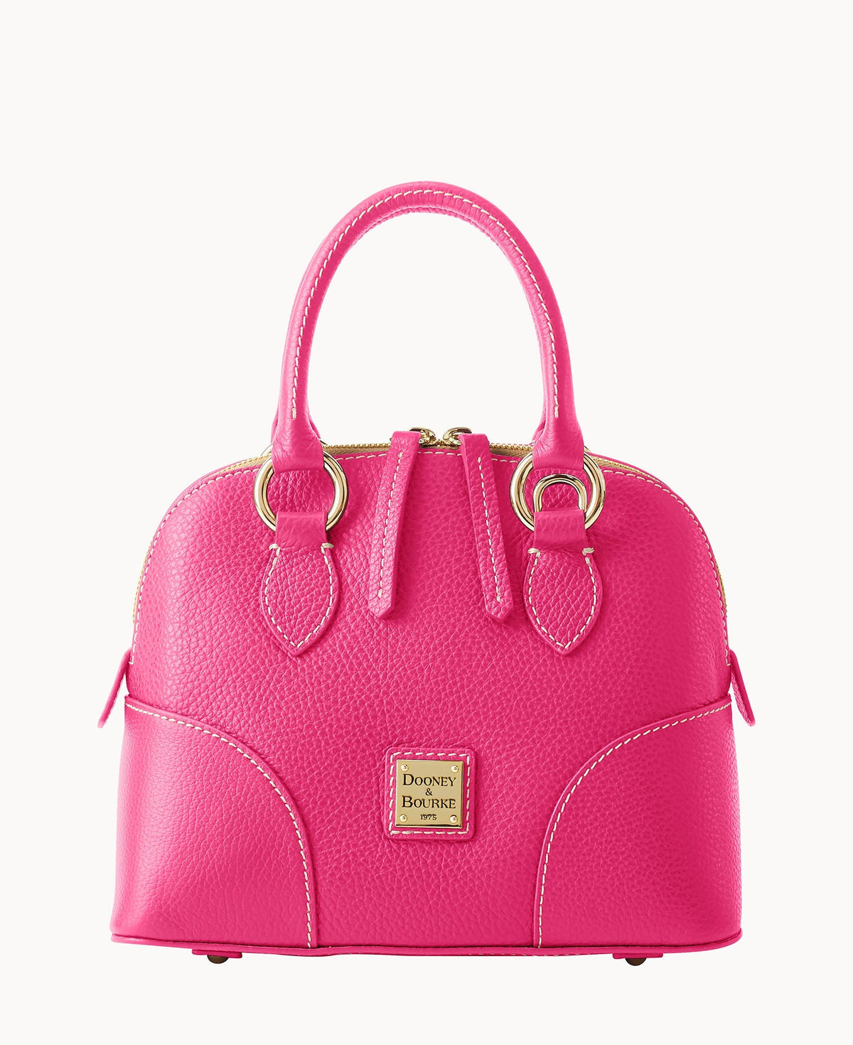 Lucca Leather Small Satchel - Fuchsia
