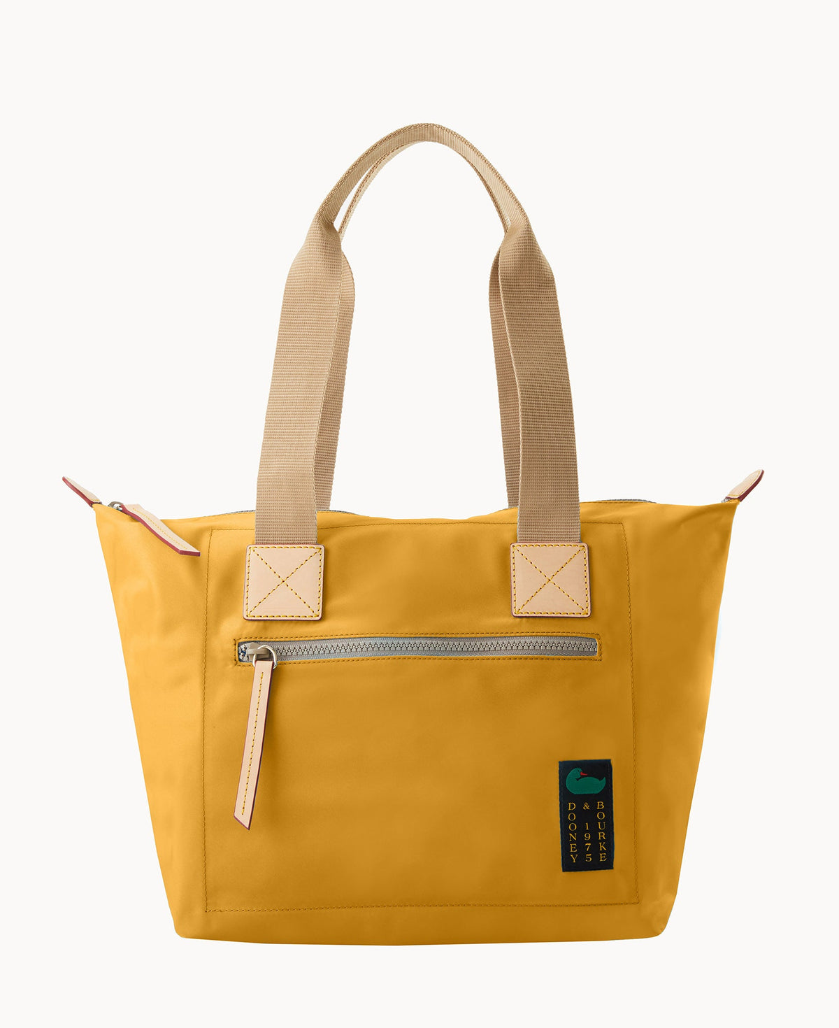 Nylon Front Zip Tote - Chamois