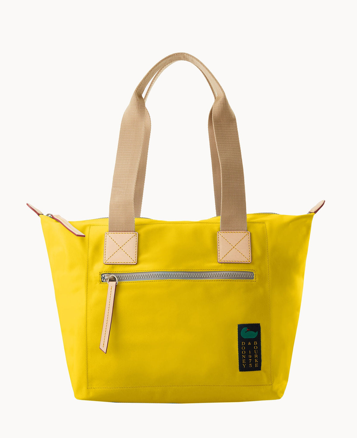 Nylon Front Zip Tote - Lemon
