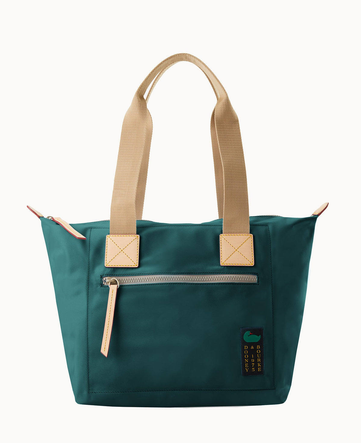 Nylon Front Zip Tote - Leaf