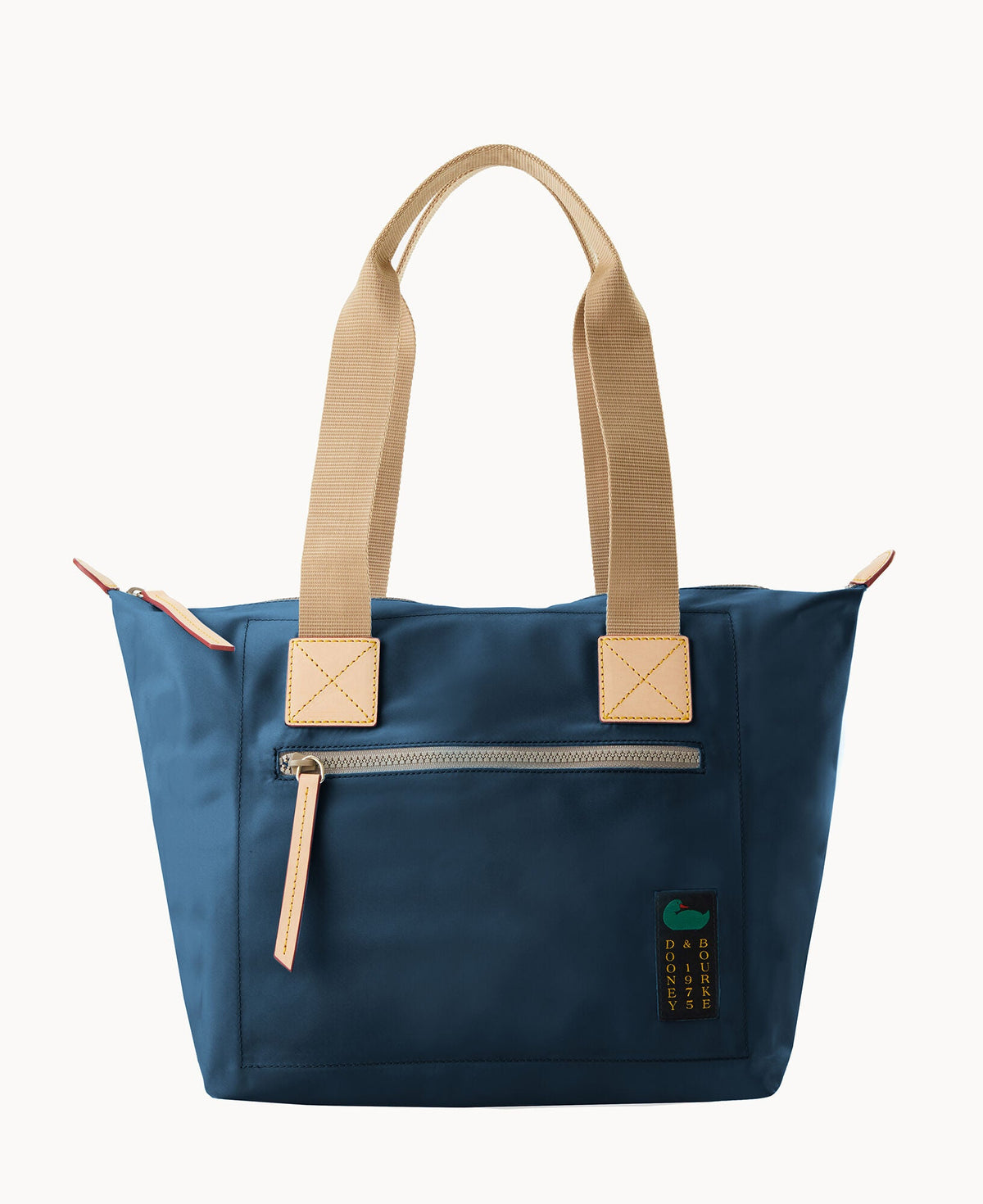 Nylon Front Zip Tote - Teal
