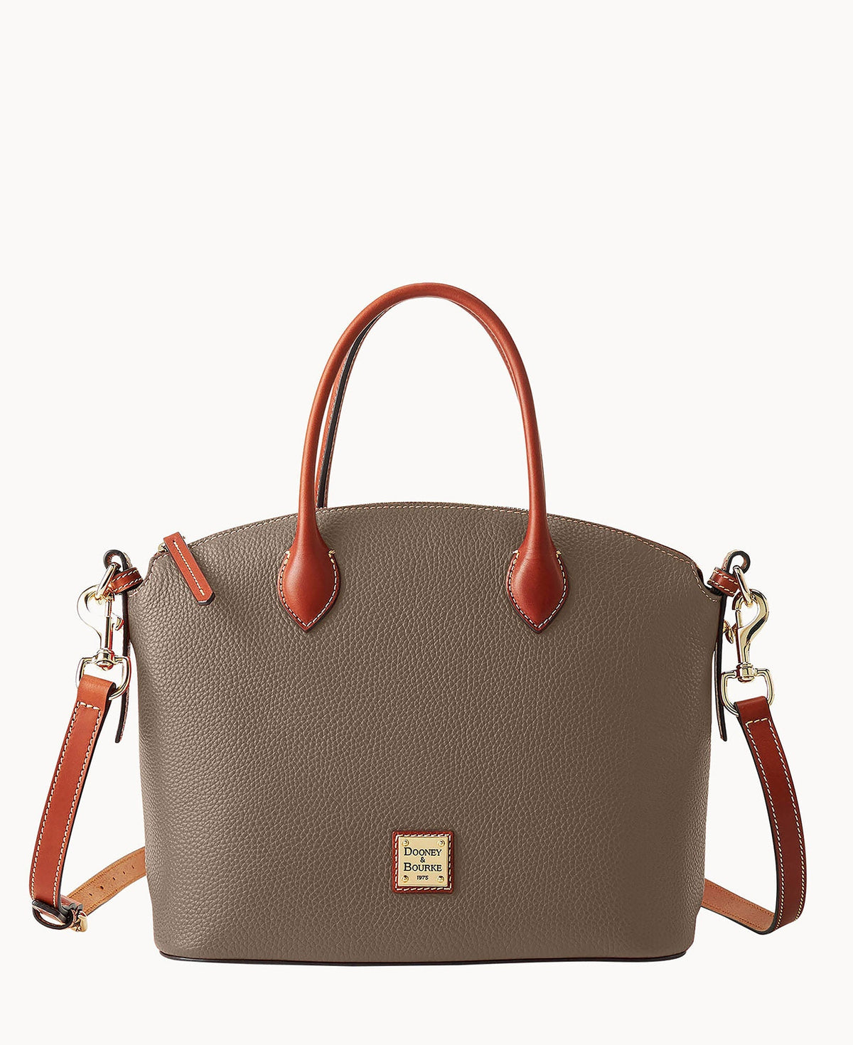 Pebble Grain Domed Satchel - Smoke