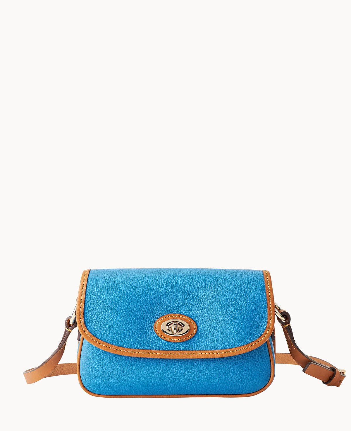 Pebble Grain Turnlock Crossbody 22 - Mediterranean Blue