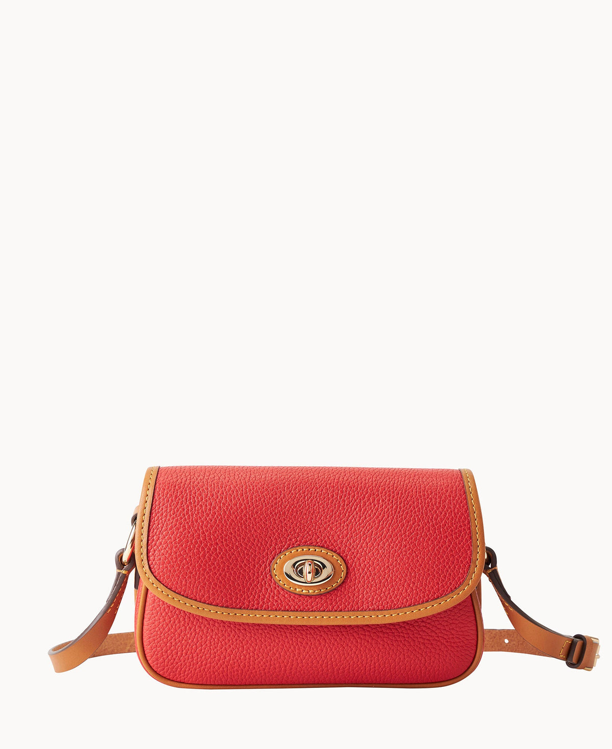 Pebble Grain Turnlock Crossbody 22 - Tomato