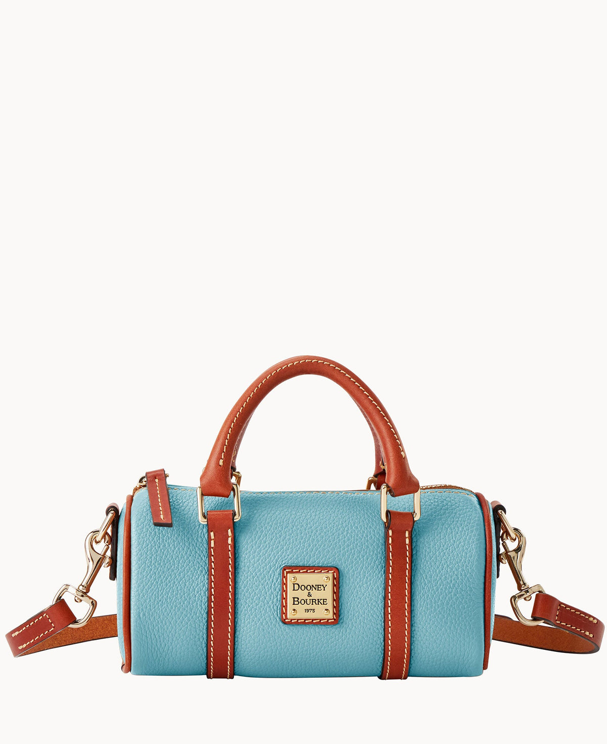 Pebble Grain Crossbody Barrel Satchel 20 - Caribbean Blue