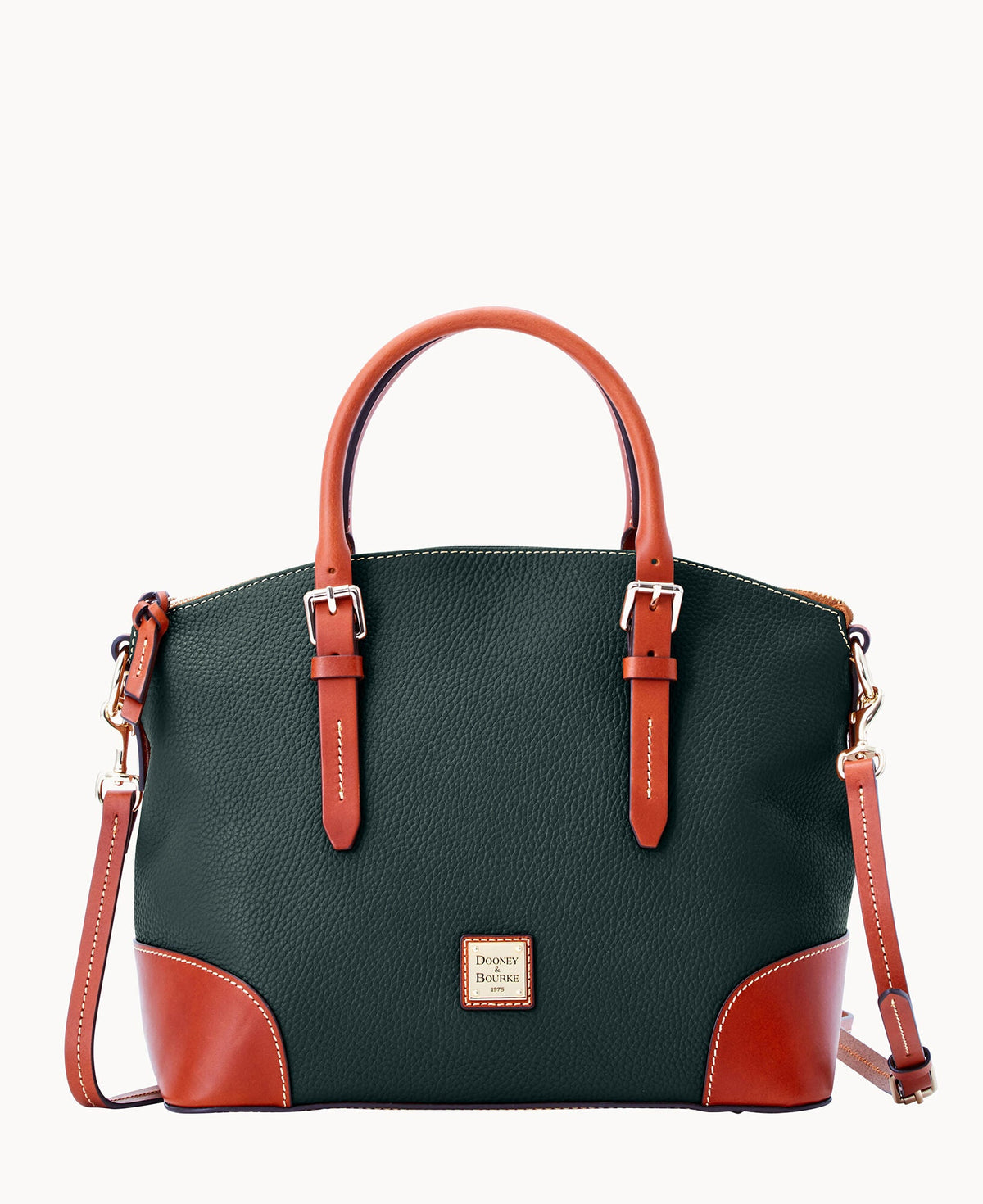 Pebble Grain Domed Satchel - Forest