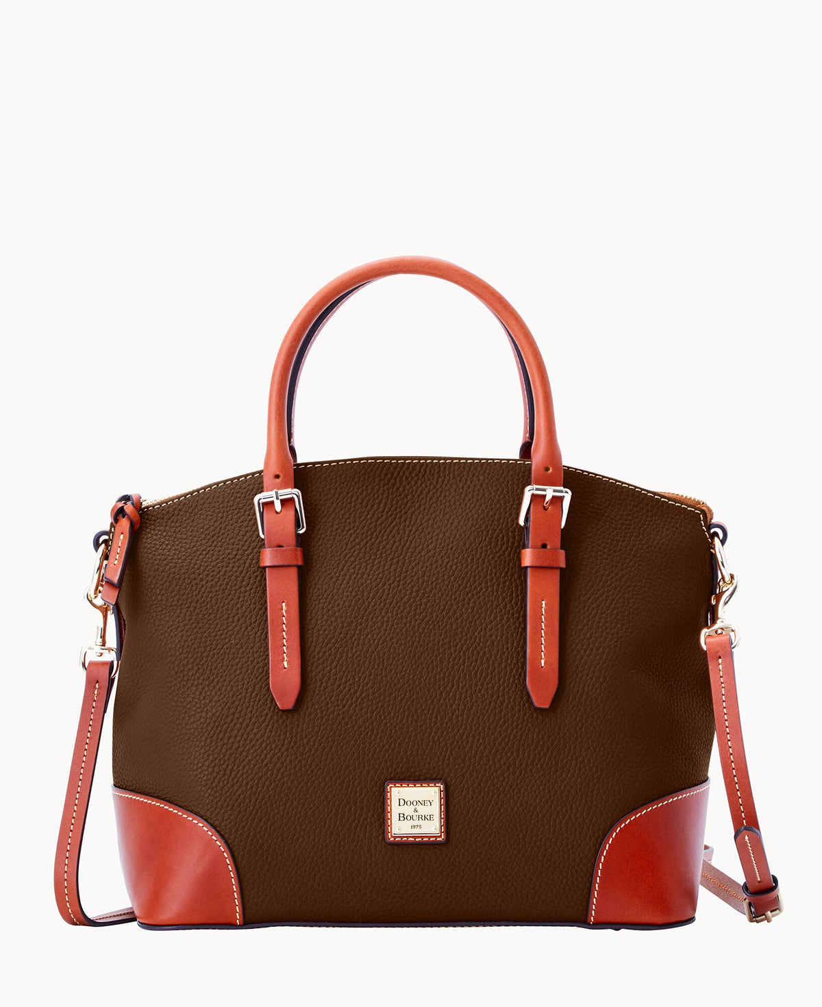 Pebble Grain Domed Satchel - Mushroom