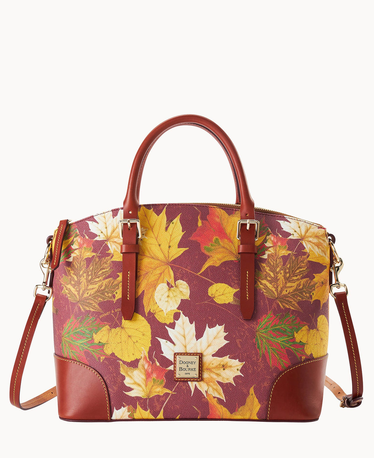 Maple Leaf Domed Satchel - Wine