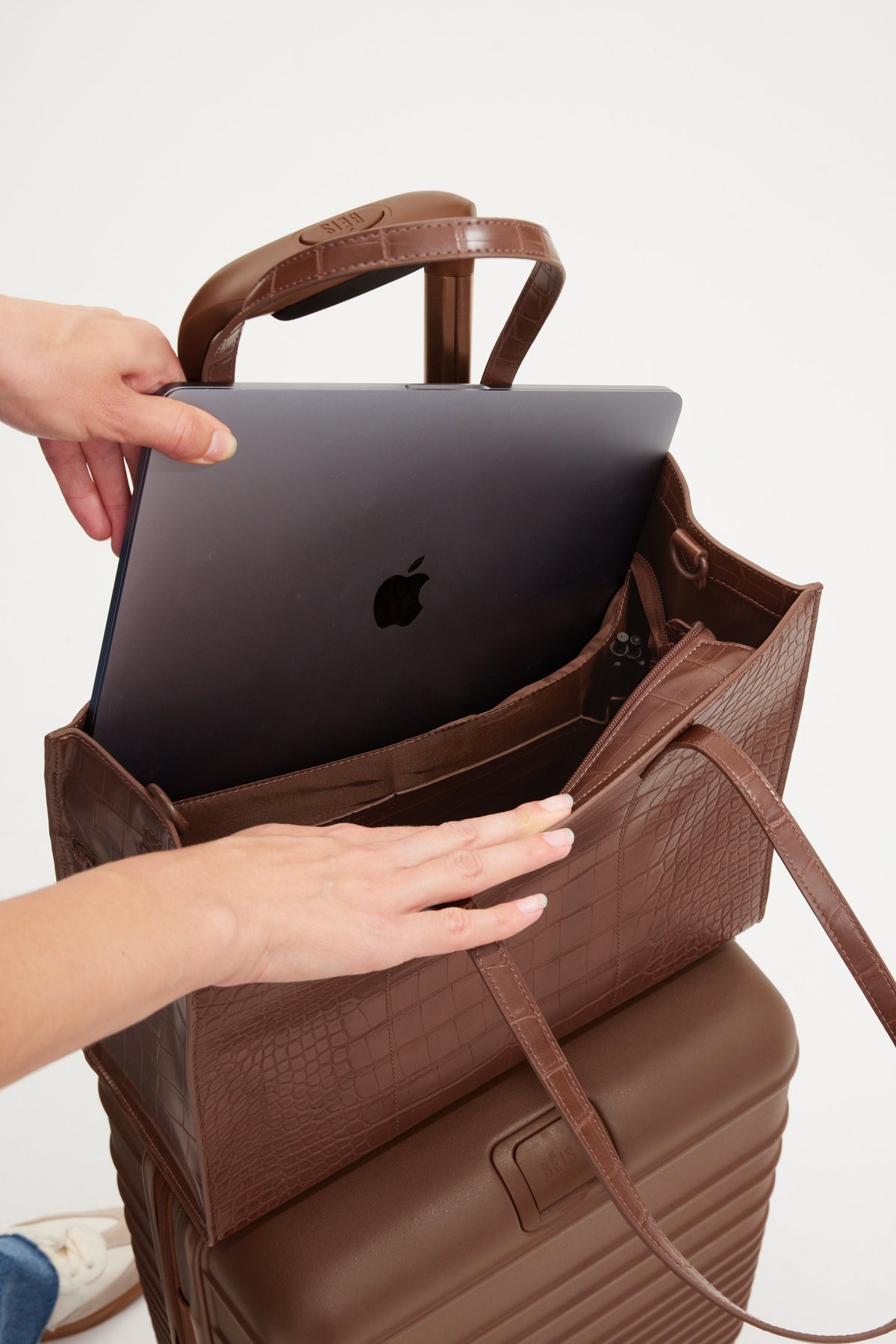 The Work Tote in Maple Croc - Image 7